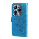 For Infinix Hot 40 / Hot 40 Pro Seven-petal Flowers Embossing Leather Phone Case(Blue) - 3