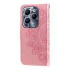 For Infinix Hot 40 / Hot 40 Pro Seven-petal Flowers Embossing Leather Phone Case(Rose Gold) - 3