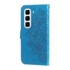 For Infinix Hot 50 Pro+ 4G Seven-petal Flowers Embossing Leather Phone Case(Blue) - 3