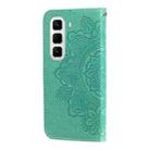 For Infinix Hot 50 Pro+ 4G Seven-petal Flowers Embossing Leather Phone Case(Green) - 3