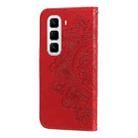 For Infinix Hot 50 Pro+ 4G Seven-petal Flowers Embossing Leather Phone Case(Red) - 3