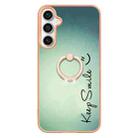 For Samsung Galaxy S24 FE 5G Electroplating Dual-side IMD Phone Case with Ring Holder(Smile) - 2