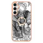 For Samsung Galaxy S24 FE 5G Electroplating Dual-side IMD Phone Case with Ring Holder(Totem Elephant) - 2