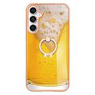 For Samsung Galaxy S24 FE 5G Electroplating Dual-side IMD Phone Case with Ring Holder(Draft Beer) - 2