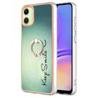 For Samsung Galaxy A06 4G Electroplating Dual-side IMD Phone Case with Ring Holder(Smile) - 1