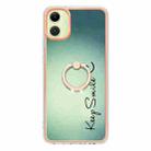 For Samsung Galaxy A06 4G Electroplating Dual-side IMD Phone Case with Ring Holder(Smile) - 2