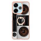 For Redmi 13 4G Electroplating Dual-side IMD Phone Case with Ring Holder(Retro Radio) - 2