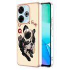 For Redmi 13 4G Electroplating Dual-side IMD Phone Case with Ring Holder(Lucky Dog) - 1