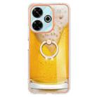 For Redmi 13 4G Electroplating Dual-side IMD Phone Case with Ring Holder(Draft Beer) - 2