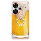 For Xiaomi Poco F6 5G Electroplating Dual-side IMD Phone Case with Ring Holder(Draft Beer) - 2