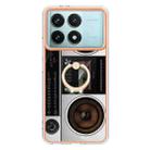 For Xiaomi Poco F6 Pro 5G Electroplating Dual-side IMD Phone Case with Ring Holder(Retro Radio) - 2
