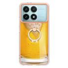For Xiaomi Poco F6 Pro 5G Electroplating Dual-side IMD Phone Case with Ring Holder(Draft Beer) - 2