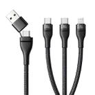 Baseus Flash Series 3 100W 2 to 3 USB and Type-C to 8 Pin and Dual Type-C Fast Charging Data Cable, Length: 1.5m(Black) - 1