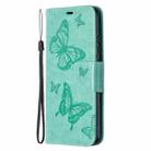 For Xiaomi Redmi 9A Two Butterflies Embossing Pattern Horizontal Flip Leather Case with Holder & Card Slot & Wallet & Lanyard(Green) - 2