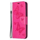 For Xiaomi Redmi 9A Two Butterflies Embossing Pattern Horizontal Flip Leather Case with Holder & Card Slot & Wallet & Lanyard(Rose Red) - 2
