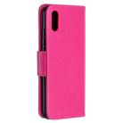 For Xiaomi Redmi 9A Two Butterflies Embossing Pattern Horizontal Flip Leather Case with Holder & Card Slot & Wallet & Lanyard(Rose Red) - 3