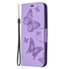 For Xiaomi Redmi 9A Two Butterflies Embossing Pattern Horizontal Flip Leather Case with Holder & Card Slot & Wallet & Lanyard(Purple) - 2