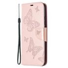 For Xiaomi Redmi 9C Two Butterflies Embossing Pattern Horizontal Flip Leather Case with Holder & Card Slot & Wallet & Lanyard(Rose Gold) - 2