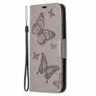 For Xiaomi Redmi 9C Two Butterflies Embossing Pattern Horizontal Flip Leather Case with Holder & Card Slot & Wallet & Lanyard(Grey) - 2