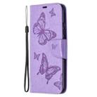 For Xiaomi Redmi 9C Two Butterflies Embossing Pattern Horizontal Flip Leather Case with Holder & Card Slot & Wallet & Lanyard(Purple) - 2