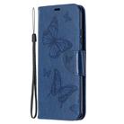 For Xiaomi Redmi 9C Two Butterflies Embossing Pattern Horizontal Flip Leather Case with Holder & Card Slot & Wallet & Lanyard(Dark Blue) - 2