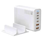 200W GaN 4 Type-C 2 USB Multi Ports Sharing Desktop Charger, Plug:US Plug(White) - 1