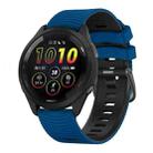 22mm Universal Curved Two Color Silicone Watch Band(Royal Blue Black) - 1