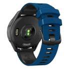 22mm Universal Curved Two Color Silicone Watch Band(Royal Blue Black) - 2