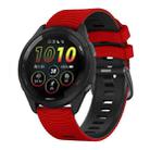 22mm Universal Curved Two Color Silicone Watch Band(Red Black) - 1