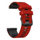 22mm Universal Curved Two Color Silicone Watch Band(Red Black) - 3