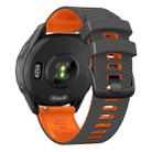 22mm Universal Curved Two Color Silicone Watch Band(Grey Orange) - 2
