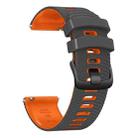 22mm Universal Curved Two Color Silicone Watch Band(Grey Orange) - 3