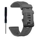 For Garmin Forerunner 955 Official Twill Silicone Watch Band(Grey) - 2