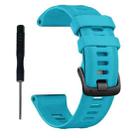 For Garmin Forerunner 955 Official Twill Silicone Watch Band(Sky Blue) - 2