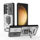 For Samsung Galaxy S25 Ultra 5G Sliding Camshield TPU + PC Shockproof Phone Case with Holder(Grey) - 1