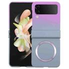 For Samsung Galaxy Z Flip3 Liquid PC Gradient MagSafe Phone Case(Purple Grey) - 1