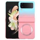 For Samsung Galaxy Z Flip3 Liquid PC Gradient MagSafe Phone Case(Blue Pink) - 1