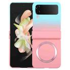 For Samsung Galaxy Z Flip4 Liquid PC Gradient MagSafe Phone Case(Blue Pink) - 1