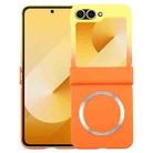 For Samsung Galaxy Z Flip5 Liquid PC Gradient MagSafe Phone Case(Yellow Orange) - 1