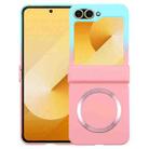 For Samsung Galaxy Z Flip5 Liquid PC Gradient MagSafe Phone Case(Blue Pink) - 1