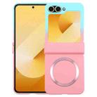 For Samsung Galaxy Z Flip6 Liquid PC Gradient MagSafe Phone Case(Blue Pink) - 1