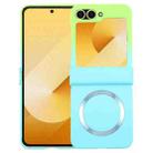 For Samsung Galaxy Z Flip6 Liquid PC Gradient MagSafe Phone Case(Cyan Blue) - 1