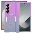 For Samsung Galaxy Z Fold6 Liquid PC Gradient MagSafe Phone Case(Purple Grey) - 1