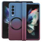 For Samsung Galaxy Z Fold4 Liquid PC Gradient MagSafe Phone Case(Blue Purple) - 1