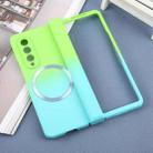 For Samsung Galaxy Z Fold4 Liquid PC Gradient MagSafe Phone Case(Cyan Blue) - 2