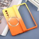 For Samsung Galaxy Z Fold3 Liquid PC Gradient MagSafe Phone Case(Yellow Orange) - 2
