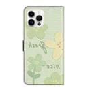 For iPhone 16 Pro Max Fresh Painted Leather Phone Case(Fresh Flowers) - 3