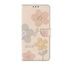 For iPhone 16 Pro Max Fresh Painted Leather Phone Case(Beige Flowers) - 2