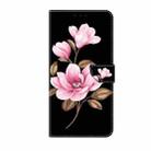 For iPhone 16 Pro Max Fresh Painted Leather Phone Case(Black Flowers) - 2