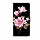 For iPhone 16 Pro Fresh Painted Leather Phone Case(Black Flowers) - 2